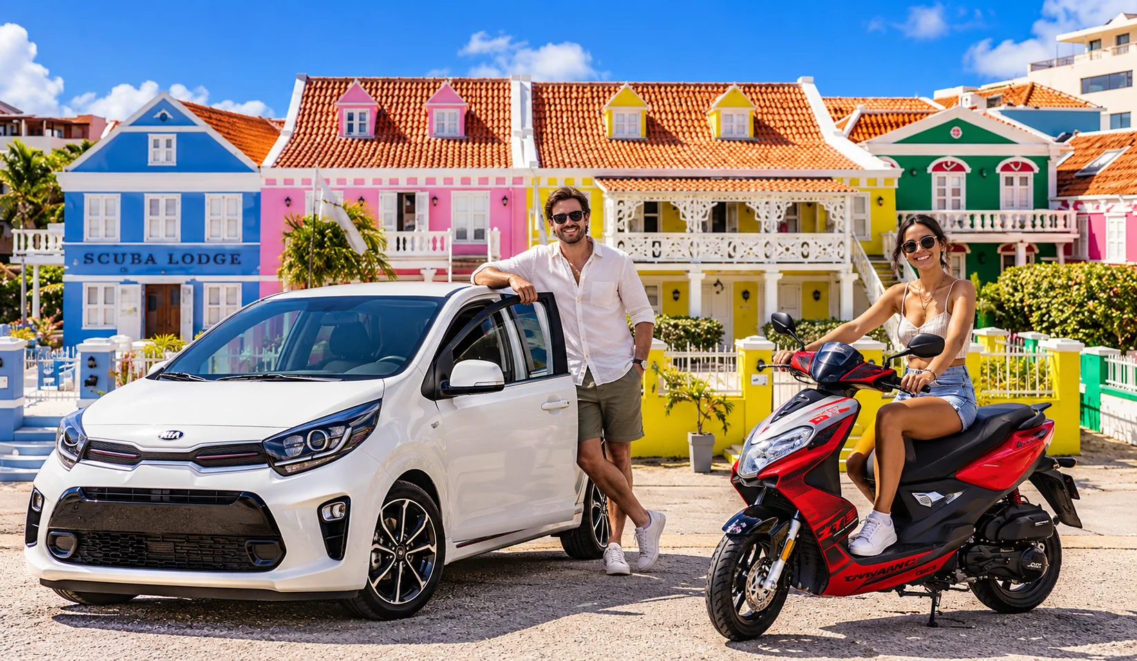 Auto und Scooter im Vergleich
